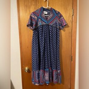Bohemian Pattern Vintage Dress